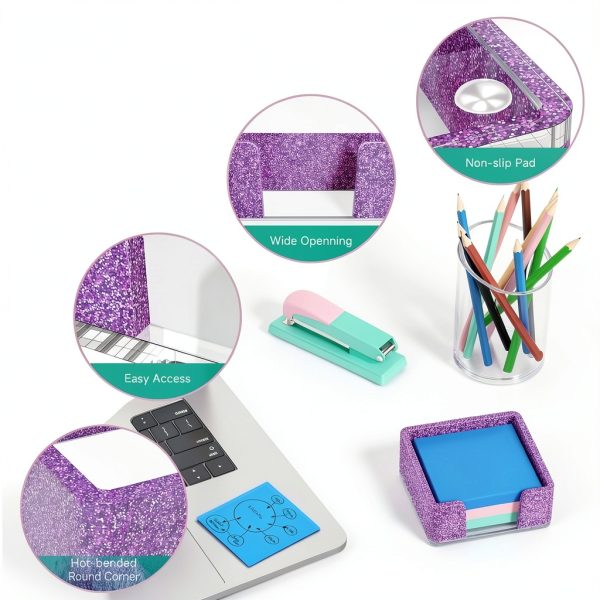 Kucle Sticky Note Holder Acrylic Desk Organizer-3