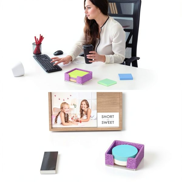 Kucle Sticky Note Holder Acrylic Desk Organizer-8