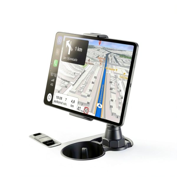 Ktryman Car Tablet Mount Adjustable Height Angle Universal Black-1