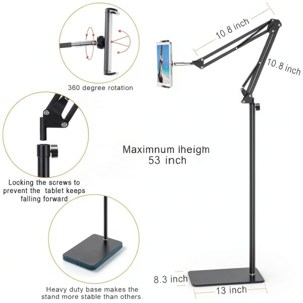 Tablet Floor Stand SAMHOUSING SAM-01 Heavy Base with Adjustable Arm-4