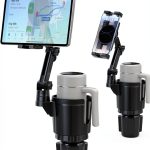 Peastrex Tablet Mount Cup Holder with Foldable Arm 360° Rotation Black-0
