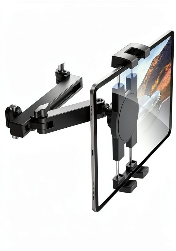 Tablet Car Headrest Mount bokilino 3 in 1 Arm 360° Rotation Black-0