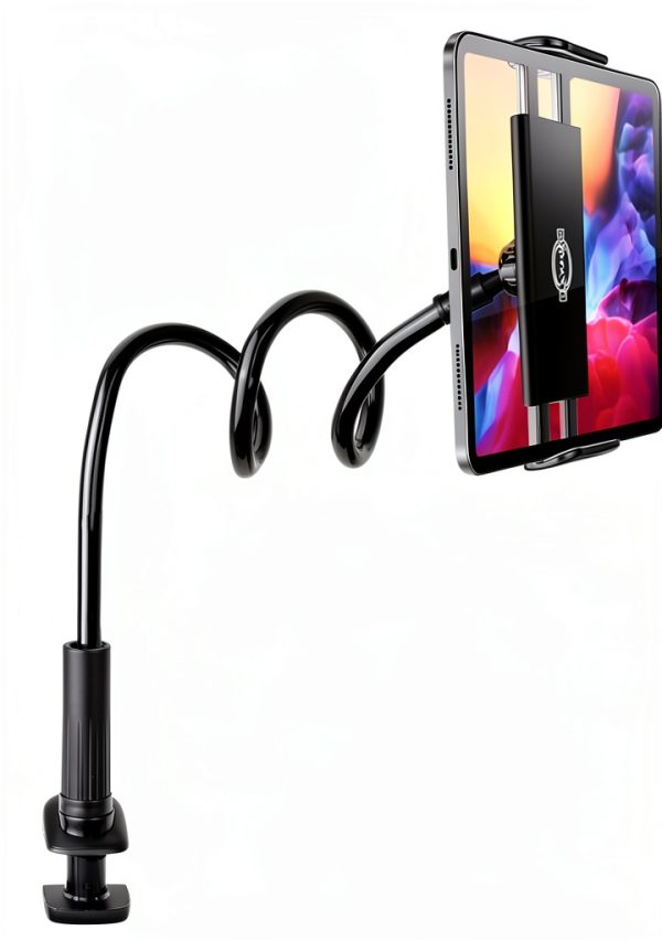 Tablet Holder SRMATE Gooseneck Aluminum Stand Black 33‑Inch-0