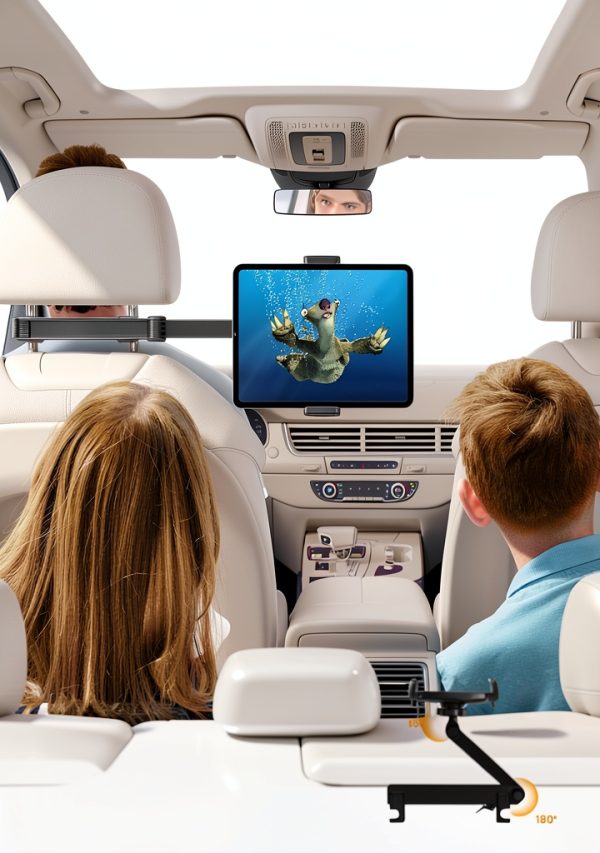 Lamicall Car Headrest Tablet Holder Black Metal Lock Extension Arm-3