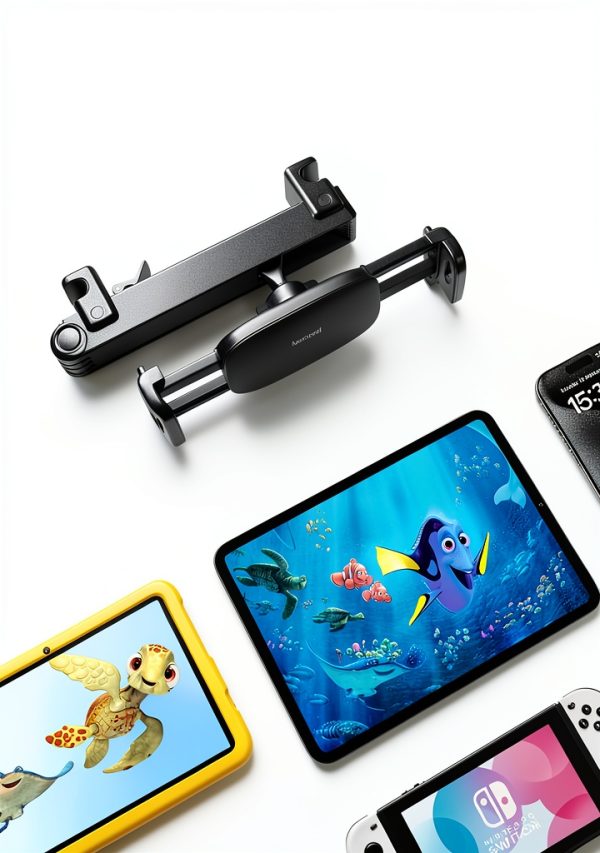 Lamicall Car Headrest Tablet Holder Black Metal Lock Extension Arm-5