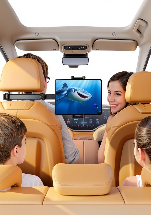 Aomiker Car Tablet Mount Headrest Mount Black Aluminum Lockable Arm-1