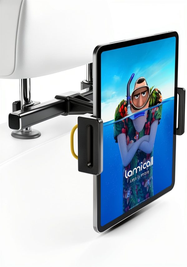 Lamicall Car Tablet Headrest Holder Black 360 Rotatable Mount-0