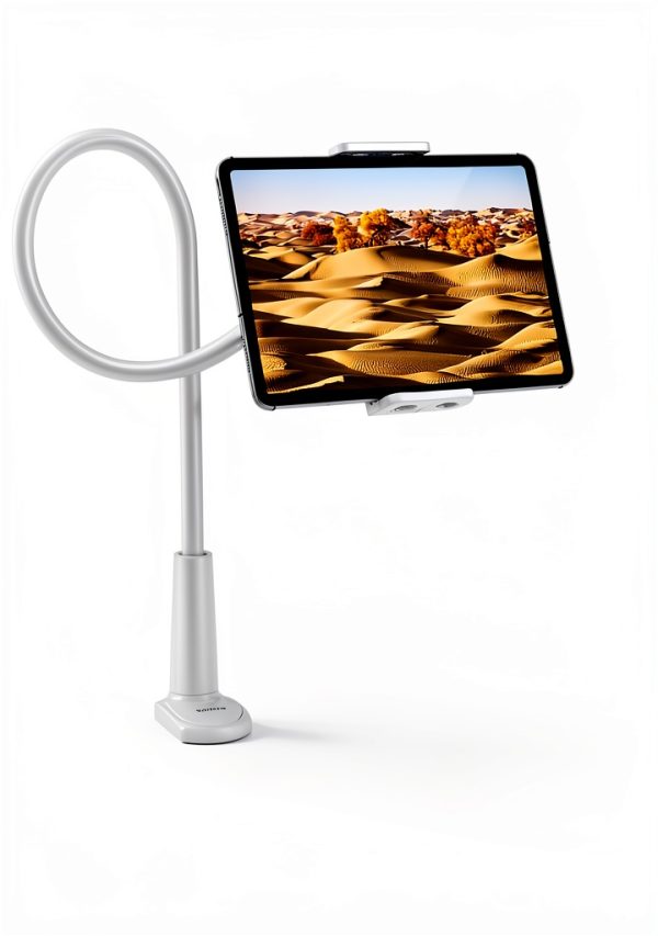 Adjustable Tablet Stand Tryone Aluminum Clamp Mount White Black-1