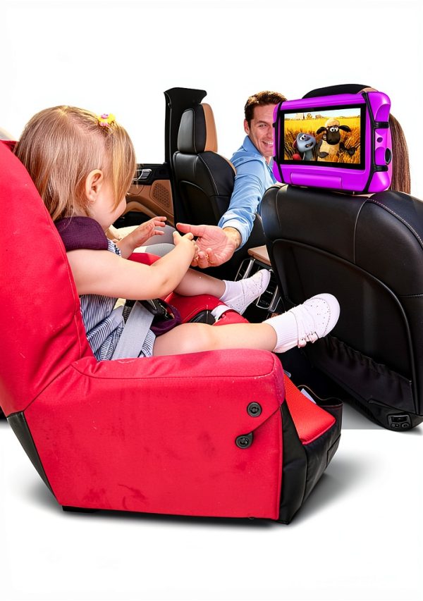 Tablet Headrest Mount Car - Lpoake Elastic Strap, 7-12.9 in, Black-1