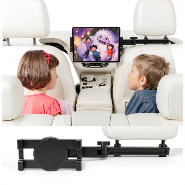 Tablet Car Headrest Mount bokilino 3 in 1 Arm 360° Rotation Black-1