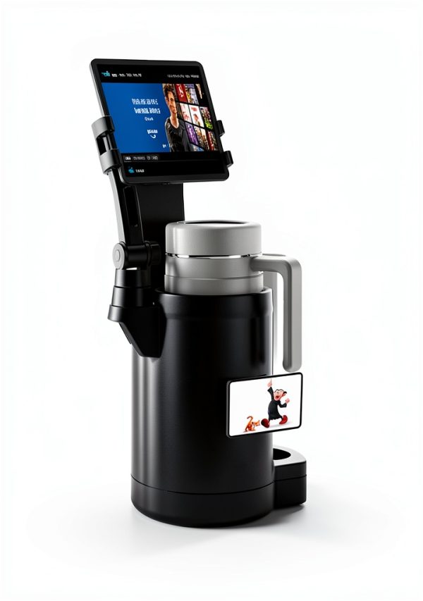 Peastrex Tablet Mount Cup Holder with Foldable Arm 360° Rotation Black-1