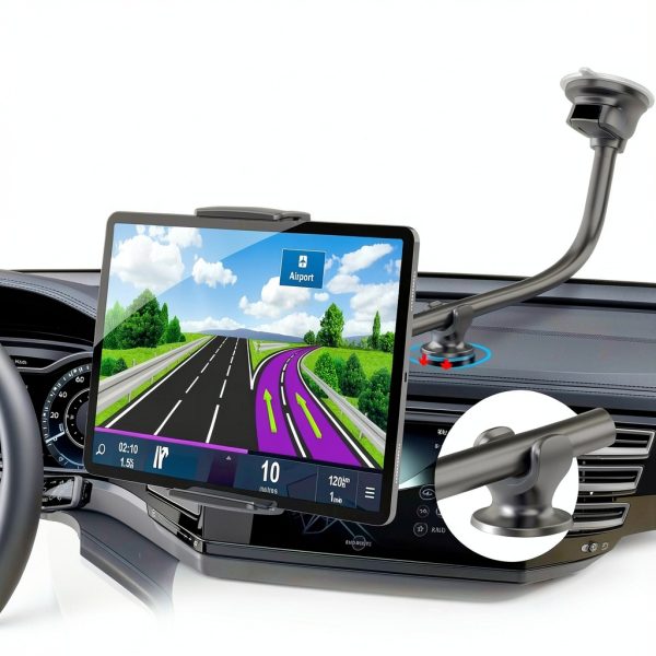 Tablet Car Mount Wiiki-Tech Adjustable Suction 13‑Inch Arm Black-2