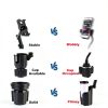 Peastrex Tablet Mount Cup Holder with Foldable Arm 360° Rotation Black-2