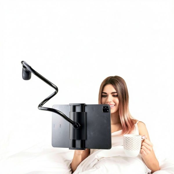 Tablet Holder SRMATE Gooseneck Aluminum Stand Black 33‑Inch-5