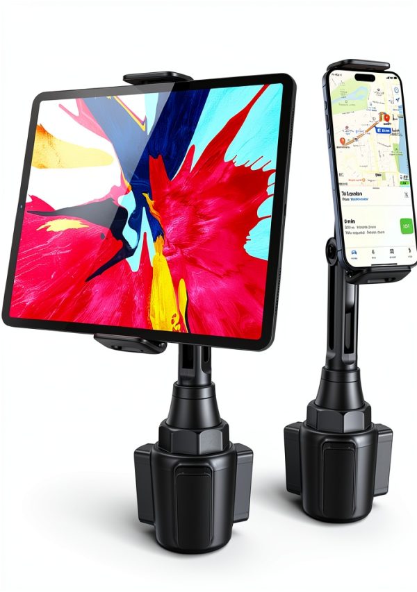 Ktryman Car Tablet Mount Adjustable Height Angle Universal Black-0