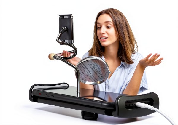 Tablet Holder SRMATE Gooseneck Aluminum Stand Black 33‑Inch-7