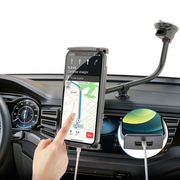 Tablet Car Mount Wiiki-Tech Adjustable Suction 13‑Inch Arm Black-3