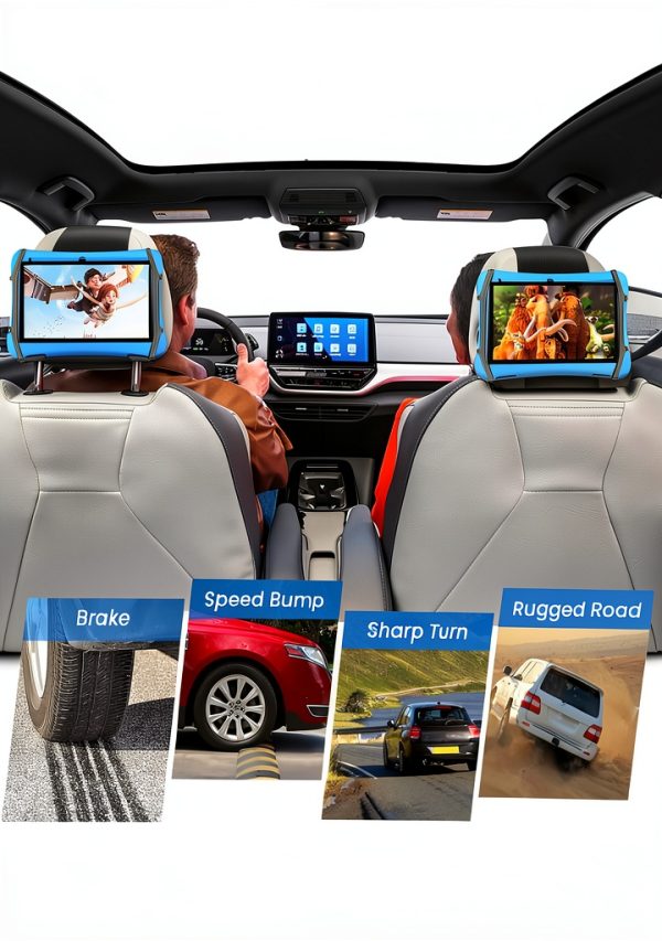 Tablet Car Mount WONNIE Headrest Strap Holder 10.5‑Inch Black-6