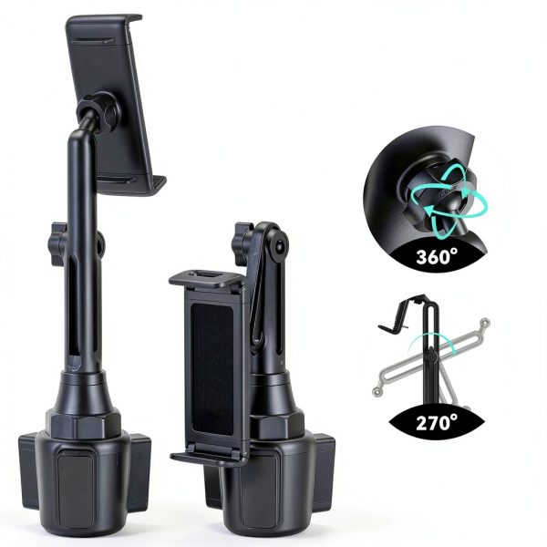 Ktryman Car Tablet Mount Adjustable Height Angle Universal Black-3