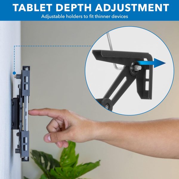 Mount-It! Wall Tablet Holder Black Steel Enclosure 9.7‑13.1″-7