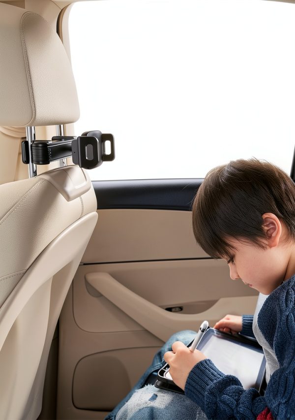 Lamicall Car Headrest Tablet Holder Black Metal Lock Extension Arm-6