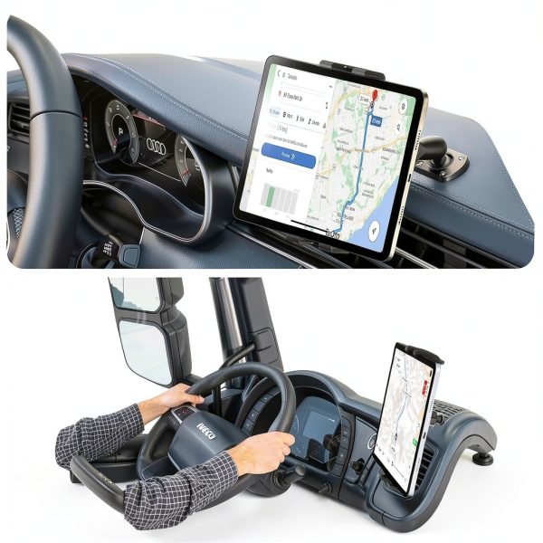 OHLPRO Heavy Duty Car Tablet Mount Black 5‑13" Clip Adjustable 360°-1