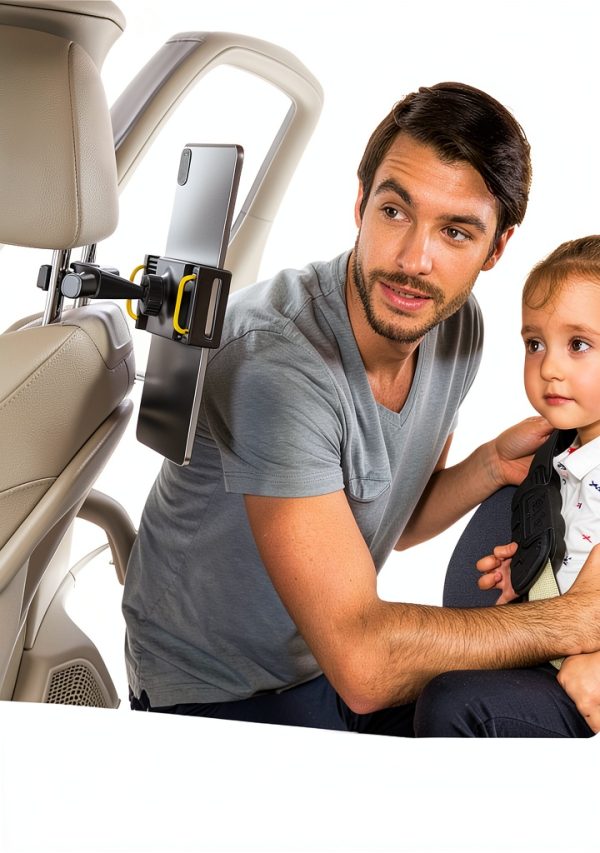 Lamicall Car Tablet Headrest Holder Black 360 Rotatable Mount-1