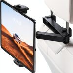 Lamicall Car Headrest Tablet Holder Black Metal Lock Extension Arm-0
