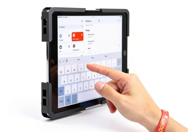 Mount-It! Wall Tablet Holder Black Steel Enclosure 9.7‑13.1″-3
