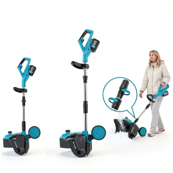 Cordless Snow Shovel FzzboFlow 17-Inch Electric Blower with Wheels 18V-7