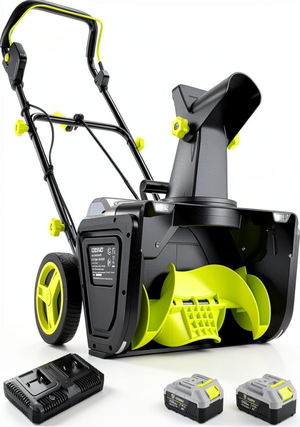 Cordless Snow Blower DEKOPRO 40V 20-Inch Green LED 25ft Throw-0