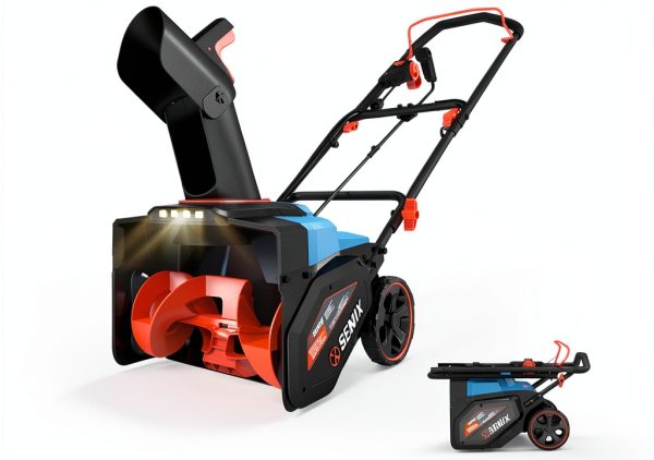 SENIX Corded Snow Blower 18" Electric Snow Thrower 8" Depth 33ft Throw-0