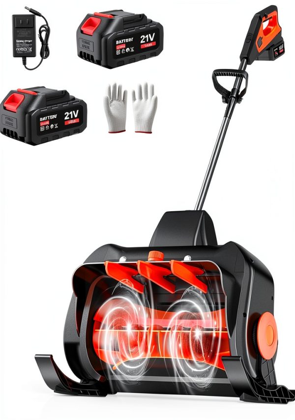 Cordless Snow Shovel GEARPASS 16 Inch Snow Blower with 21V Motor-0