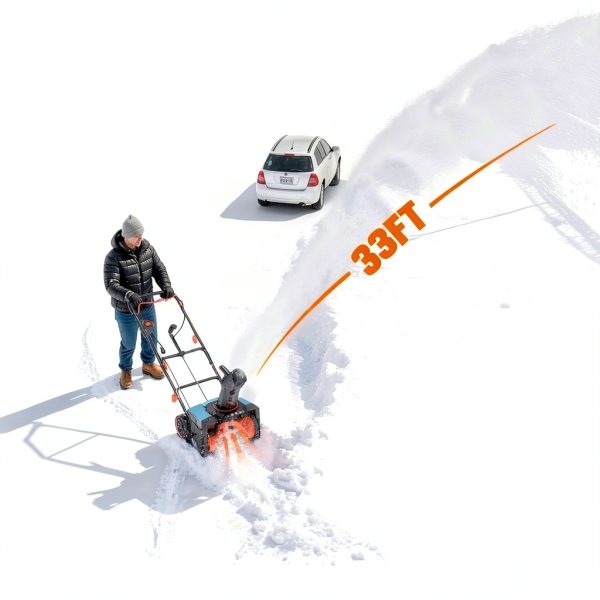 SENIX Corded Snow Blower 18" Electric Snow Thrower 8" Depth 33ft Throw-4