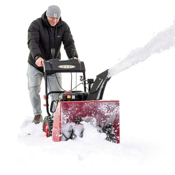 PowerSmart 24-Inch 2-Stage Gas Snow Blower with Electric Start Red-3