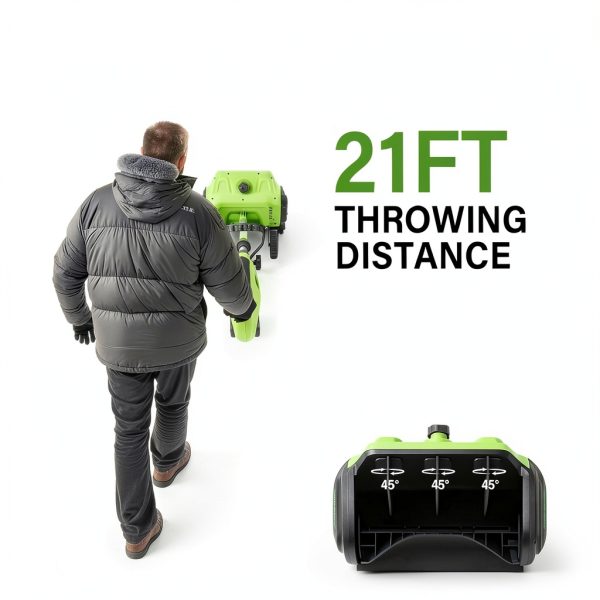 Cordless Snow Shovel iToolMax 16 inch Green 21V Battery Electric-2
