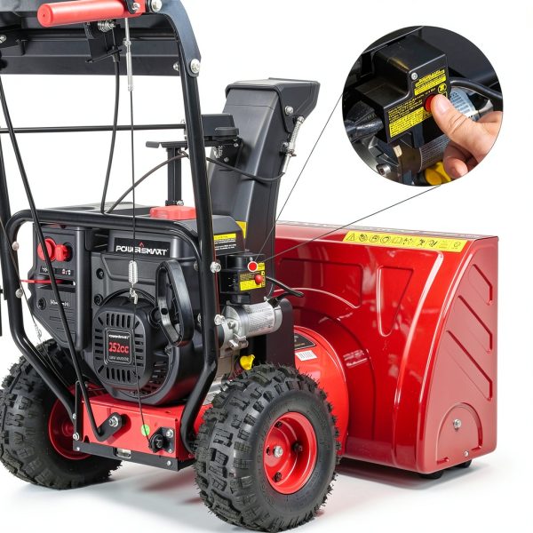 PowerSmart 24-Inch 2-Stage Gas Snow Blower with Electric Start Red-7
