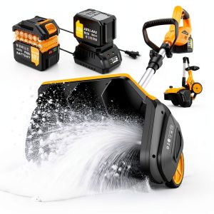 Cordless Snow Shovel 17-Inch Lemolifys Battery Snow Blower Yellow-0