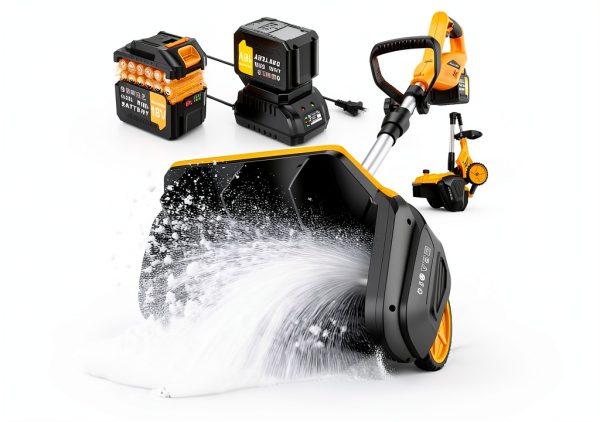 Cordless Snow Shovel 17-Inch Lemolifys Battery Snow Blower Yellow-0