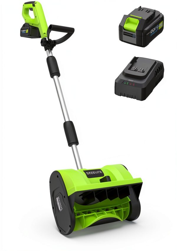 Cordless Snow Shovel Steelite 13" Electric 20V 4Ah Lightweight-0