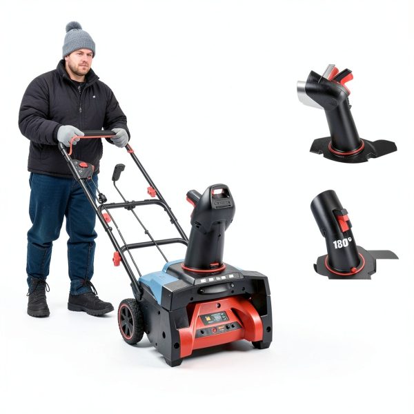 SENIX Corded Snow Blower 18" Electric Snow Thrower 8" Depth 33ft Throw-5