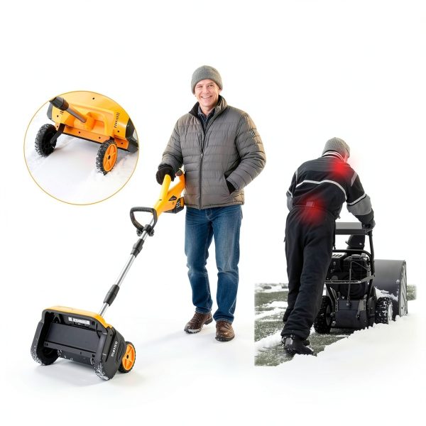 Cordless Snow Shovel 17-Inch Lemolifys Battery Snow Blower Yellow-1