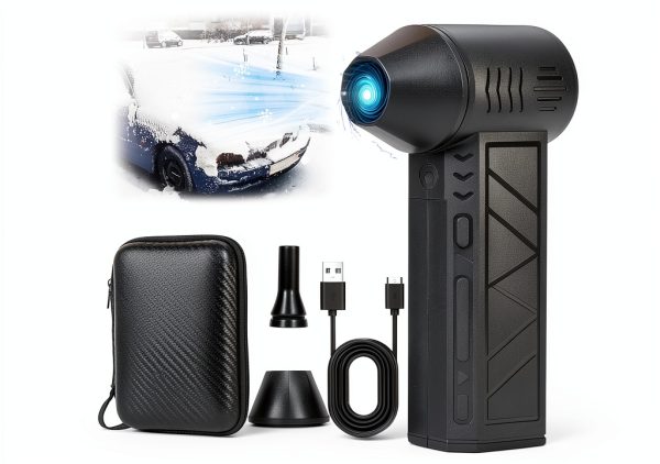 Snow Whiz Turbo Blower, Snowwhiz Turbo Blower with Led, Mini Turbo Snow Blower for Car,3 Gear Adjustable Super Power Turbo Breeze Electric Blower,Clear Snow 10x Faster-0